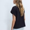 B06 T-shirt básica de ombros caídos
