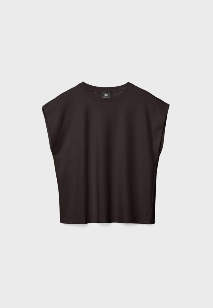 B06 T-shirt básica de ombros caídos