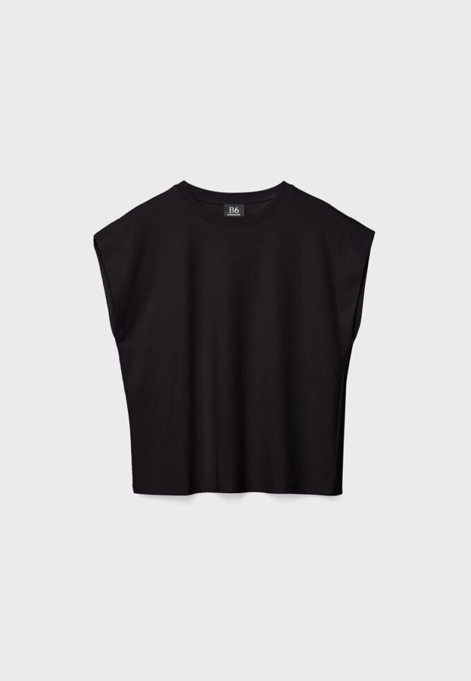 B06 T-shirt básica de ombros caídos