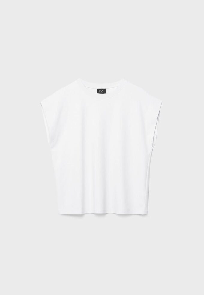 B06 T-shirt básica de ombros caídos