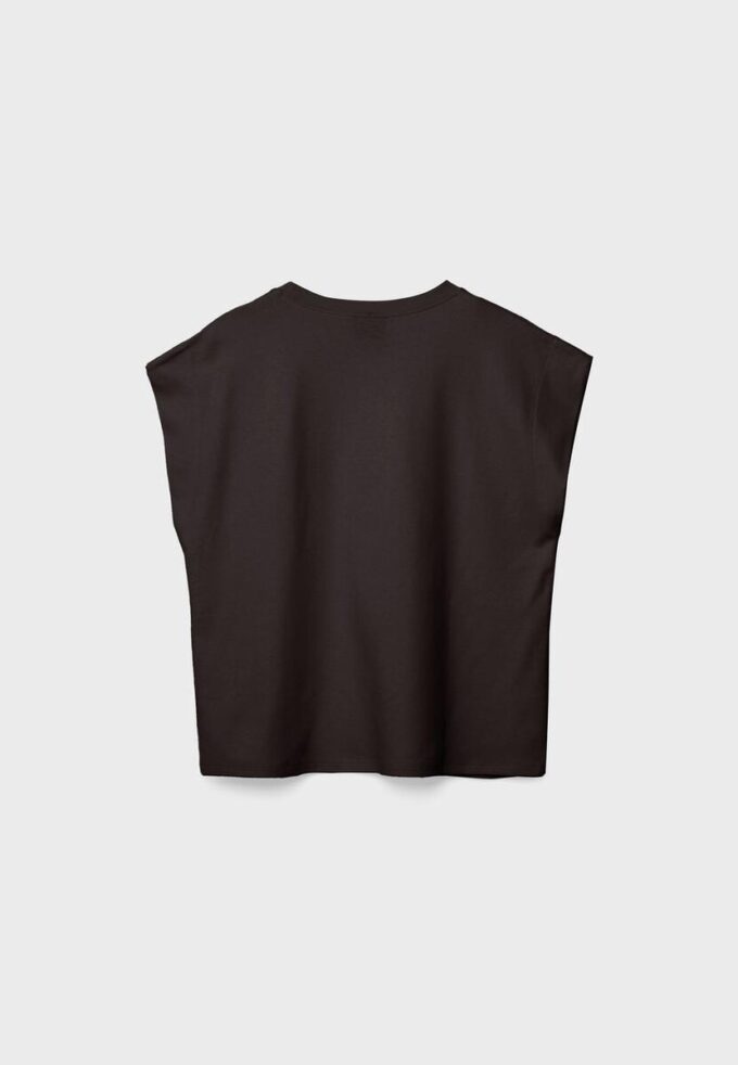 B06 T-shirt básica de ombros caídos