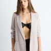 Blazer aberto às riscas