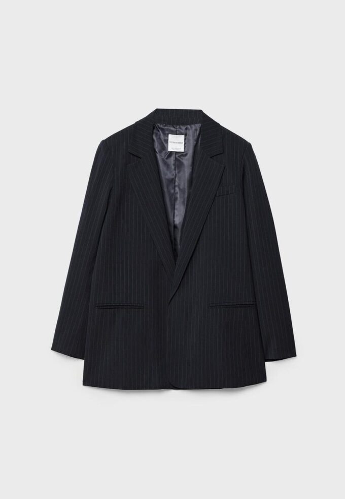 Blazer aberto às riscas