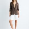 Blazer básico de malha às riscas Blazer básico de malha às riscas