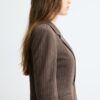 Blazer básico de malha às riscas Blazer básico de malha às riscas