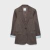 Blazer básico de malha às riscas Blazer básico de malha às riscas
