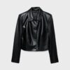 Blazer curto com efeito de pele Blazer curto com efeito de pele