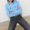 Blazer curto de gola redonda Blazer curto de gola redonda