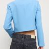Blazer curto de gola redonda Blazer curto de gola redonda