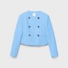 Blazer curto de gola redonda Blazer curto de gola redonda