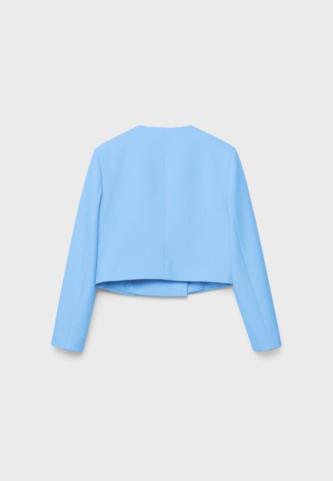 Blazer curto de gola redonda Blazer curto de gola redonda