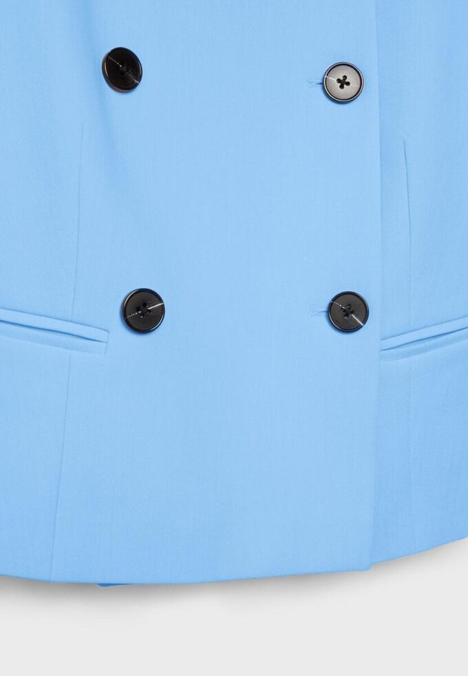 Blazer curto de gola redonda Blazer curto de gola redonda