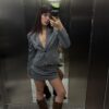 Blazer curto às riscas