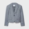 Blazer curto às riscas