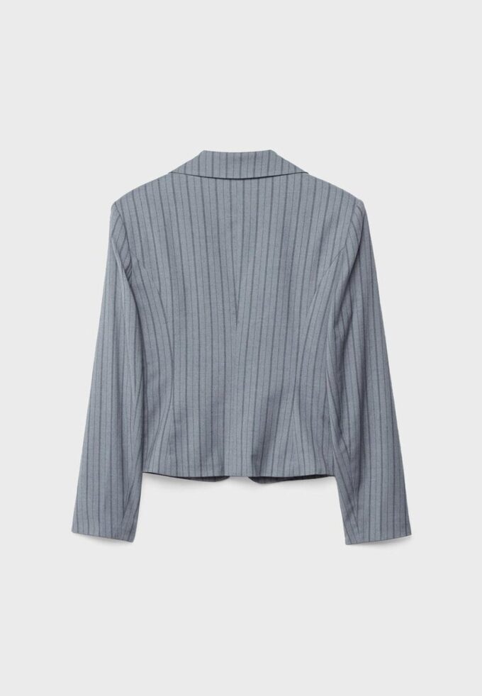 Blazer curto às riscas