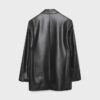 Blazer de corte regular com efeito de pele