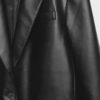 Blazer de corte regular com efeito de pele