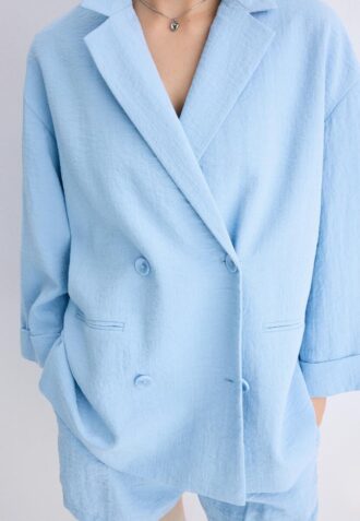 Blazer fluido de botões duplos