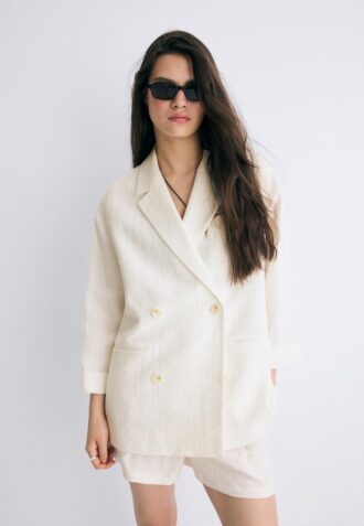 Blazer fluido de botões duplos Blazer fluido de botões duplos