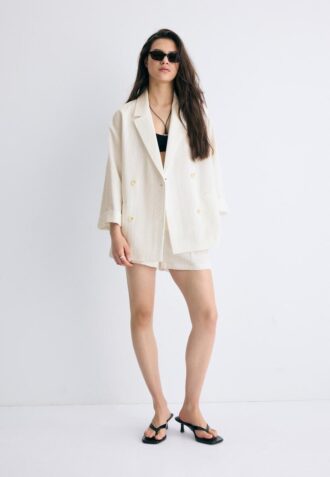 Blazer fluido de botões duplos Blazer fluido de botões duplos
