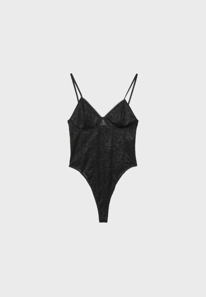Body de renda com alças Body de renda com alças