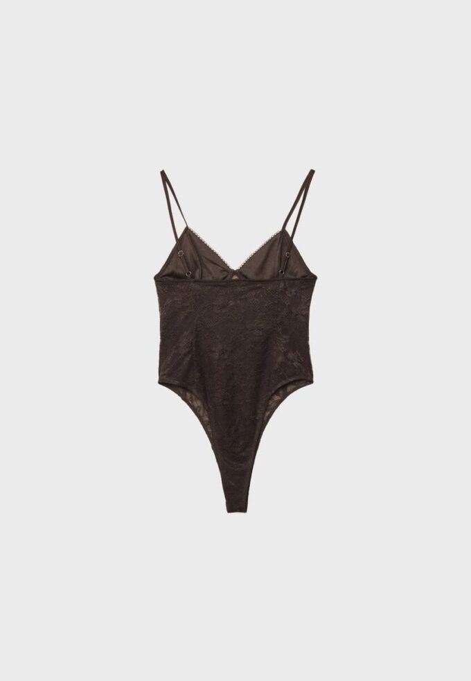 Body de renda com alças Body de renda com alças