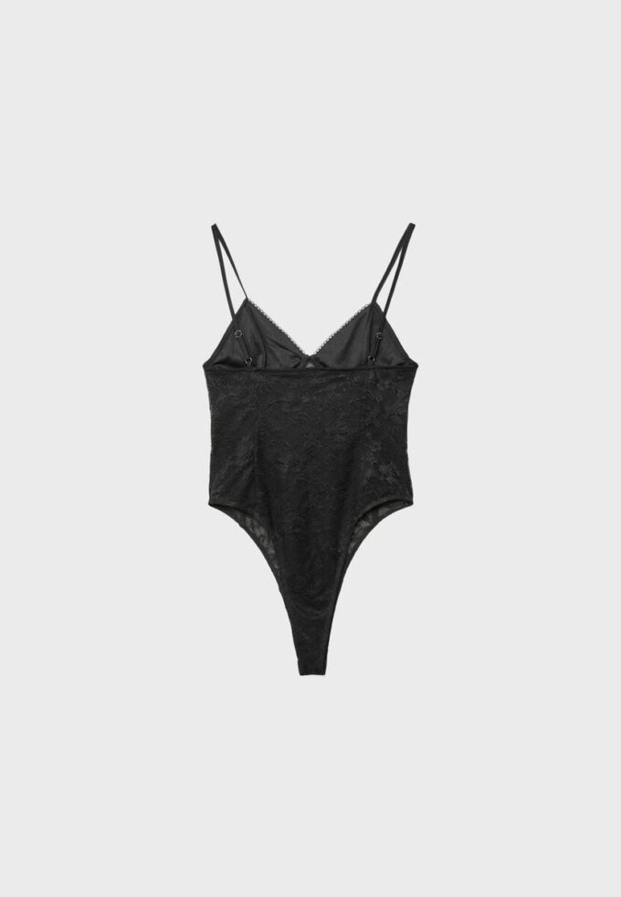 Body de renda com alças Body de renda com alças