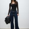 Body de tule com decote quadrado Body de tule com decote quadrado