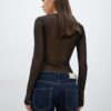 Body de tule com decote quadrado Body de tule com decote quadrado