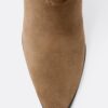 Botas altas de salto agulha Slouchy em pele
