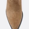 Botas de cano curto estilo cowboy em pele dividida