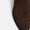 Botas de cowboy de cano curto com salto em pele dividida