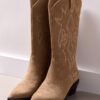 Botas de cowboy em pele dividida
