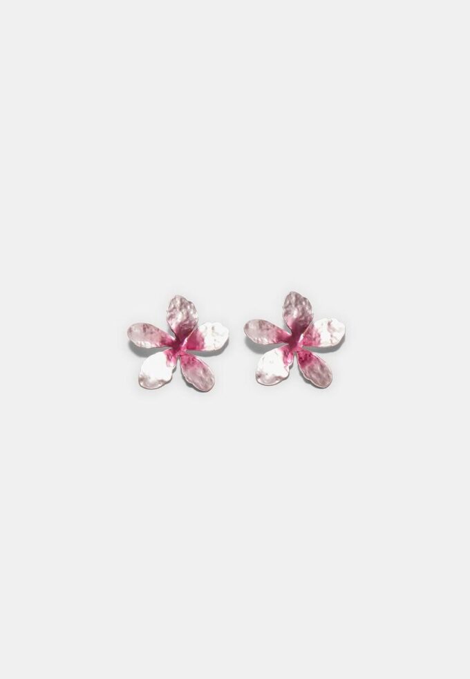 Brincos de Flor em Dois Tons