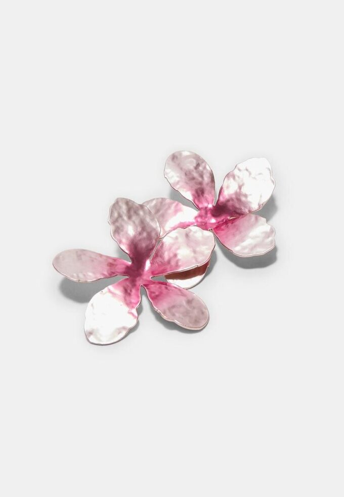Brincos de Flor em Dois Tons