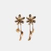 Brincos pendentes em forma de flor