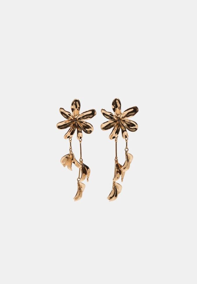 Brincos pendentes em forma de flor