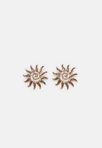 Brincos pequenos com strass em forma de sol