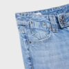 Calças de ganga de cintura baixa e perna Wide Leg com botão decorativo Calças de ganga de cintura baixa e perna Wide Leg com botão decorativo