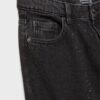 Calças de ganga de corte reto com strass Calças de ganga de corte reto com strass