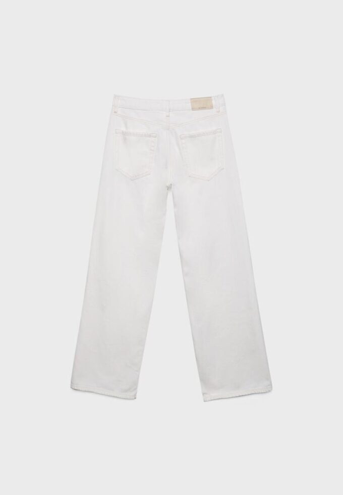 Calças de ganga de sarja de cintura baixa e perna Wide Leg D91 Calças de ganga de sarja de cintura baixa e perna Wide Leg D91
