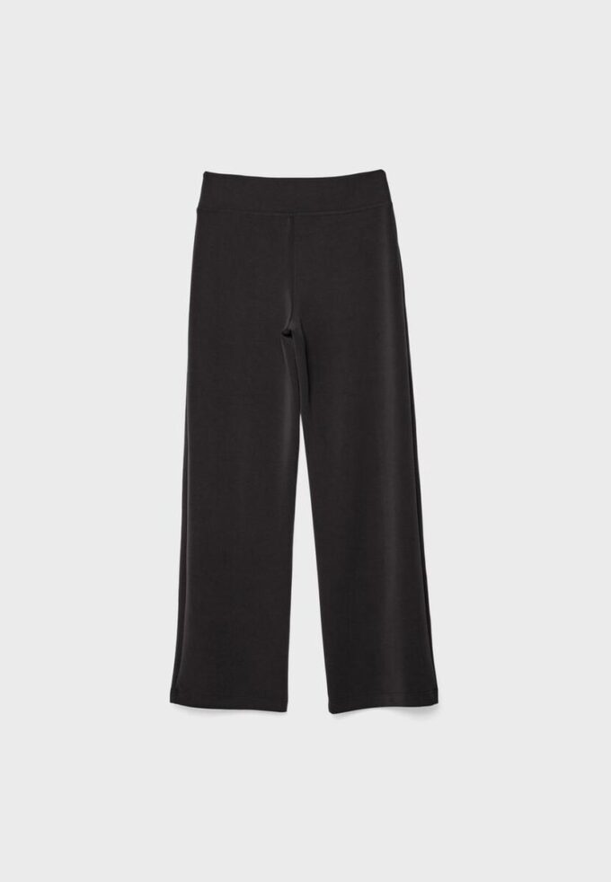Calças de treino de corte reto com toque suave e detalhes de pregas Calças de treino de corte reto com toque suave e detalhes de pregas