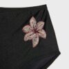 Calções de biquíni com flores bordadas Calções de biquíni com flores bordadas