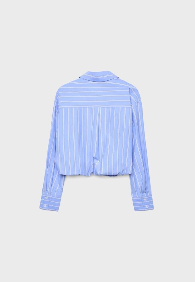Camisa balão em dois materiais