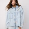 Camisa de ganga curta com tachas Camisa de ganga curta com tachas