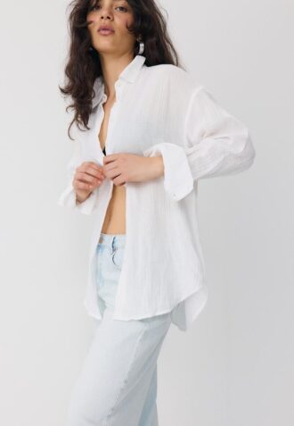 Camisas básicas de tecido duplo
