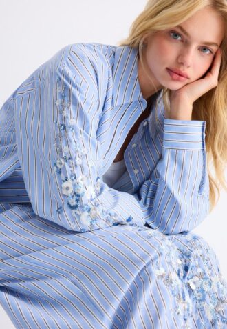 Camisas com mangas bordadas