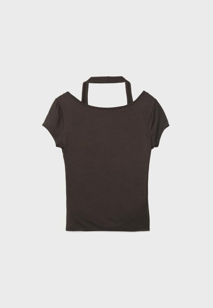 Camiseta de manga curta com dupla camada Camiseta de manga curta com dupla camada