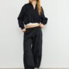 Camisola bomber com capuz estampada