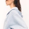 Camisola bomber com capuz estampada